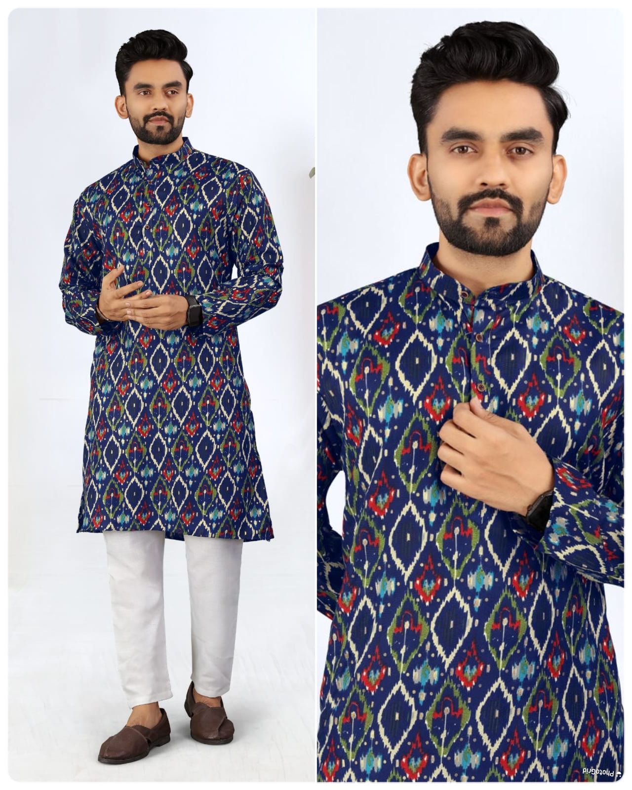 Printed kurta with foil print