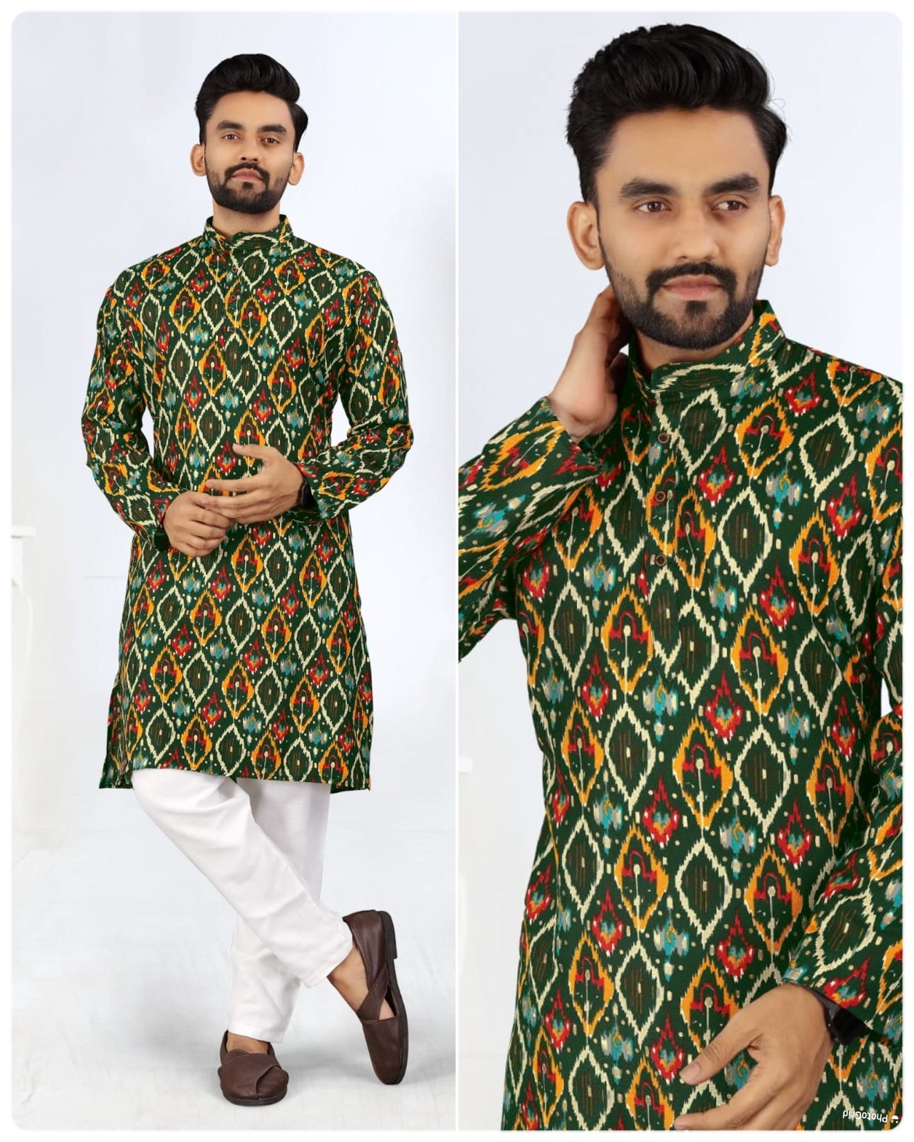 Printed kurta with foil print