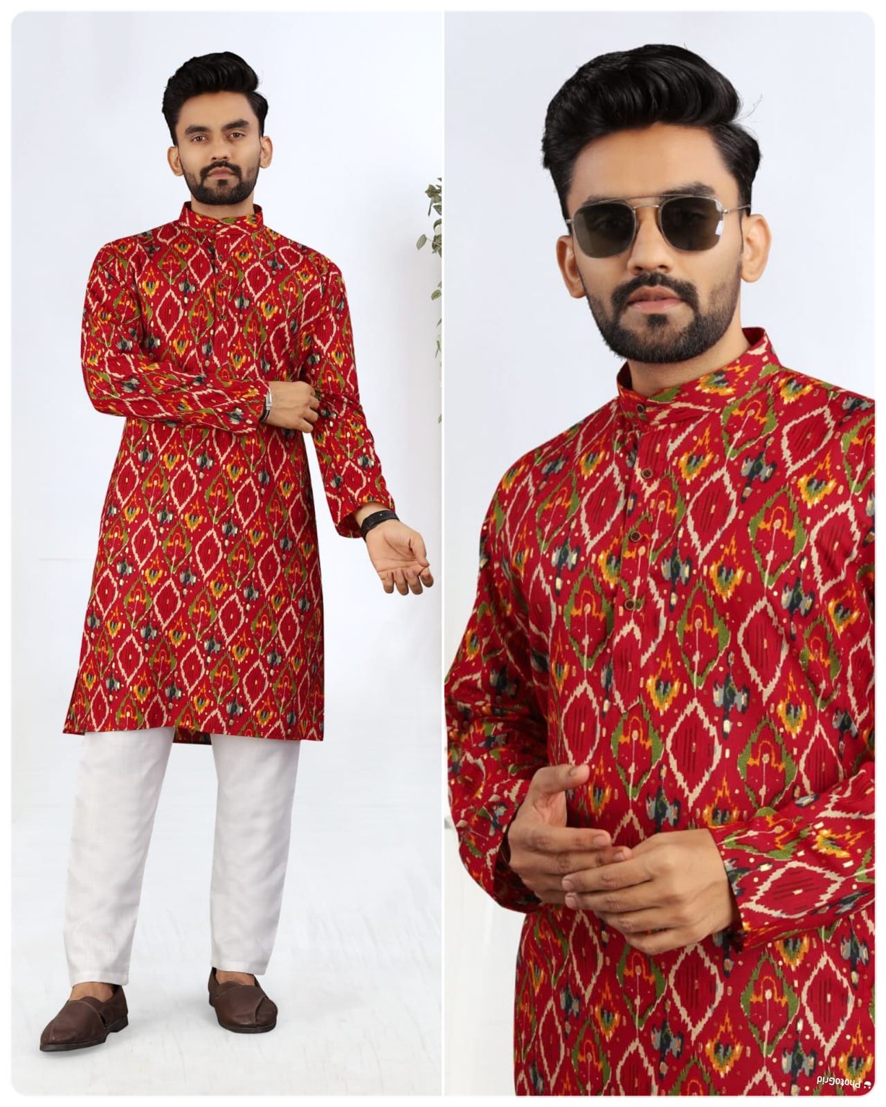 Printed kurta with foil print