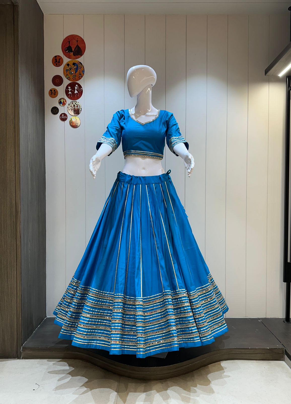 👉Pure roman cotton chaniya choli with heavy laces 💃💃💃