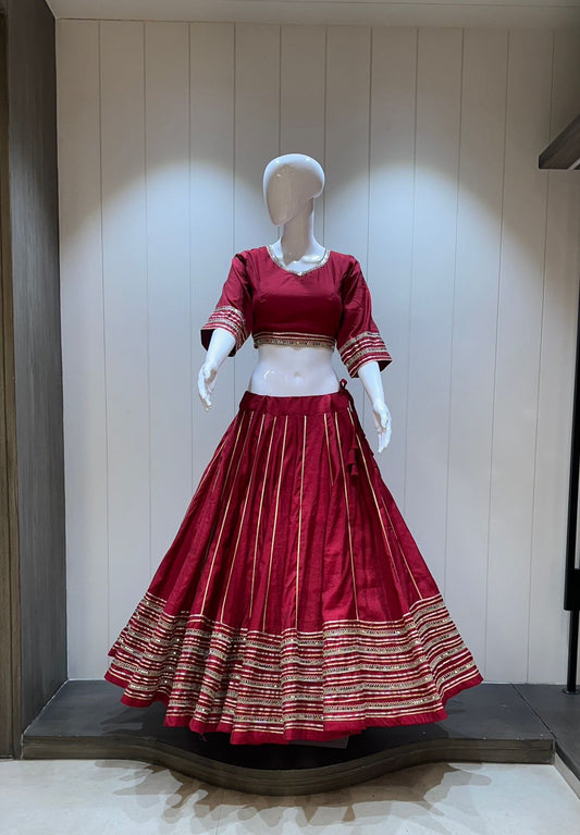 👉Pure roman cotton chaniya choli with heavy laces 💃💃💃