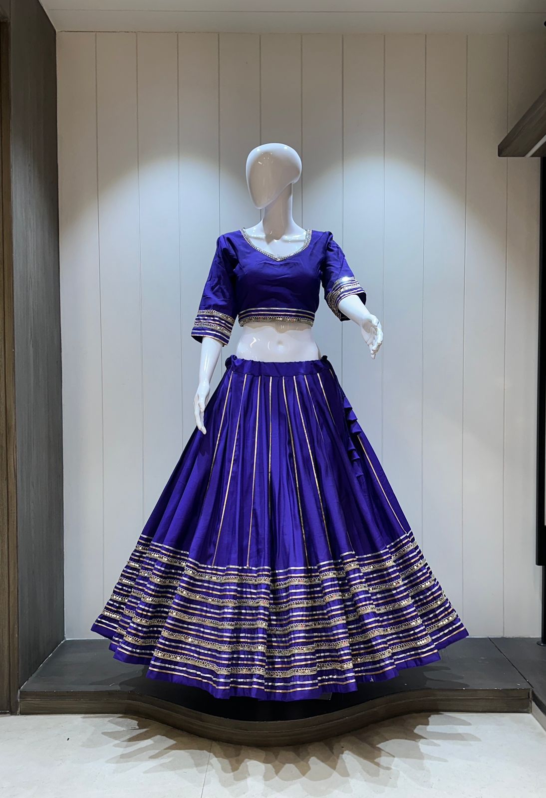 👉Pure roman cotton chaniya choli with heavy laces 💃💃💃