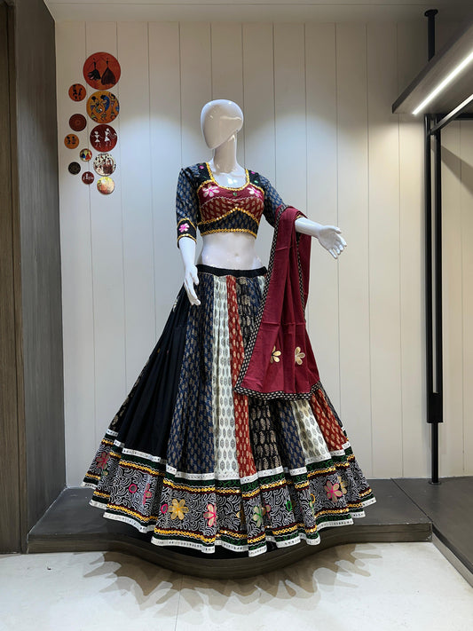 Original aari work chaniya choli with heavy gottaptti finishing&nbsp;